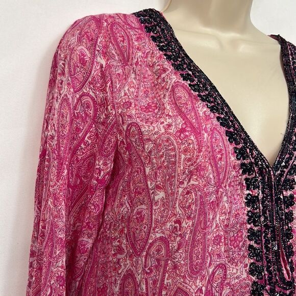 Calypso St Barth Yavia Long-Sleeve Printed Tunic, Janeiro size XS NWOT - Picture 5 of 16